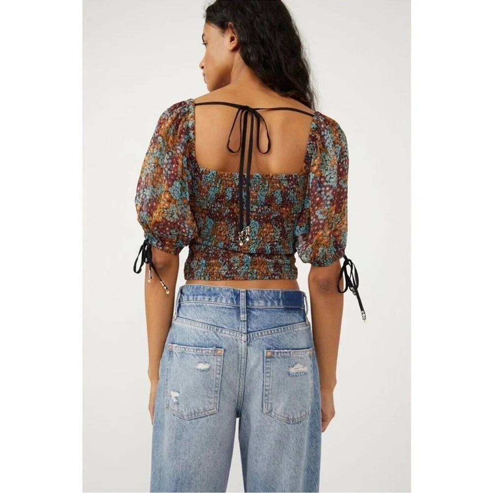 Women's Free People Back On Top Smocked Crop Top